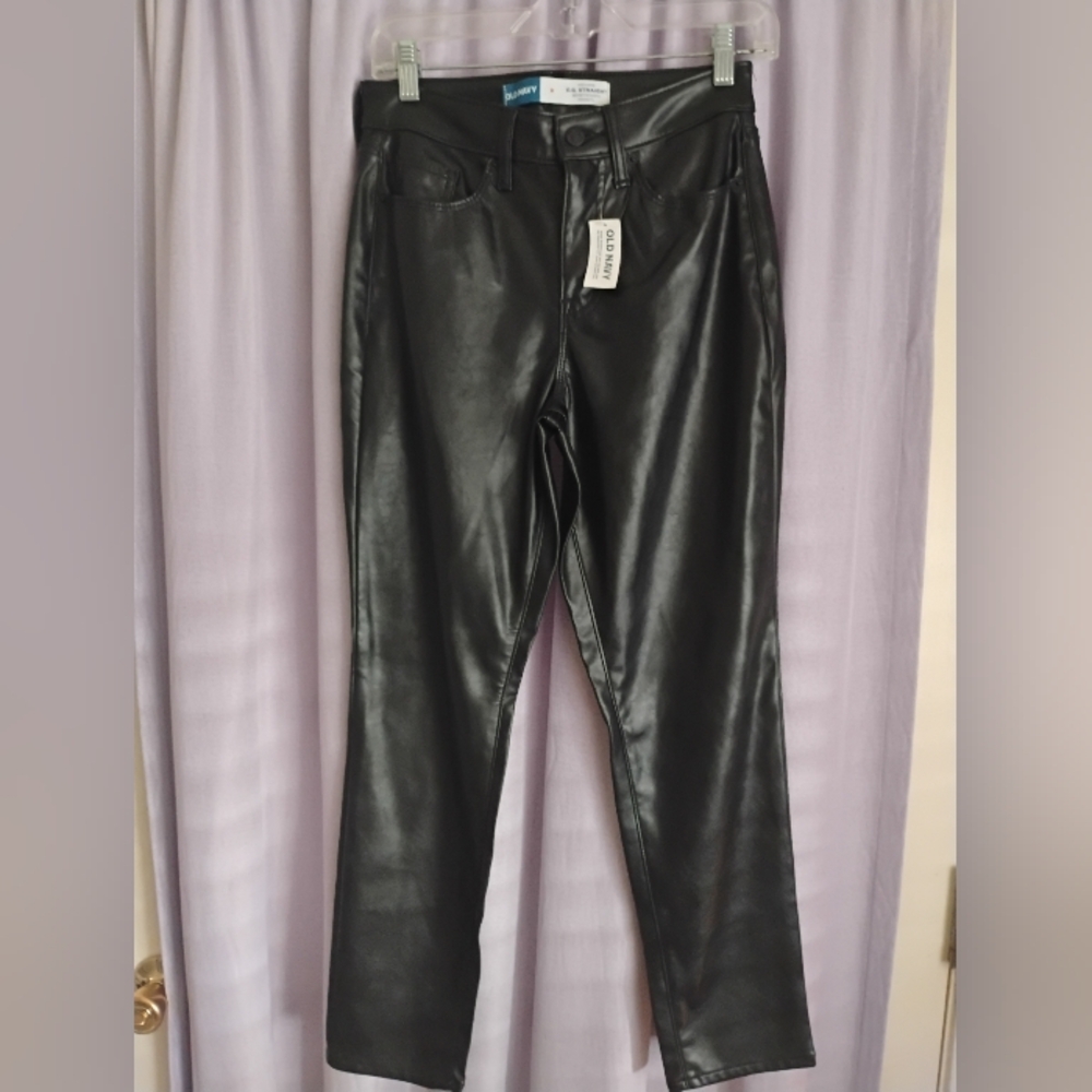 Black Faux Leather Pants